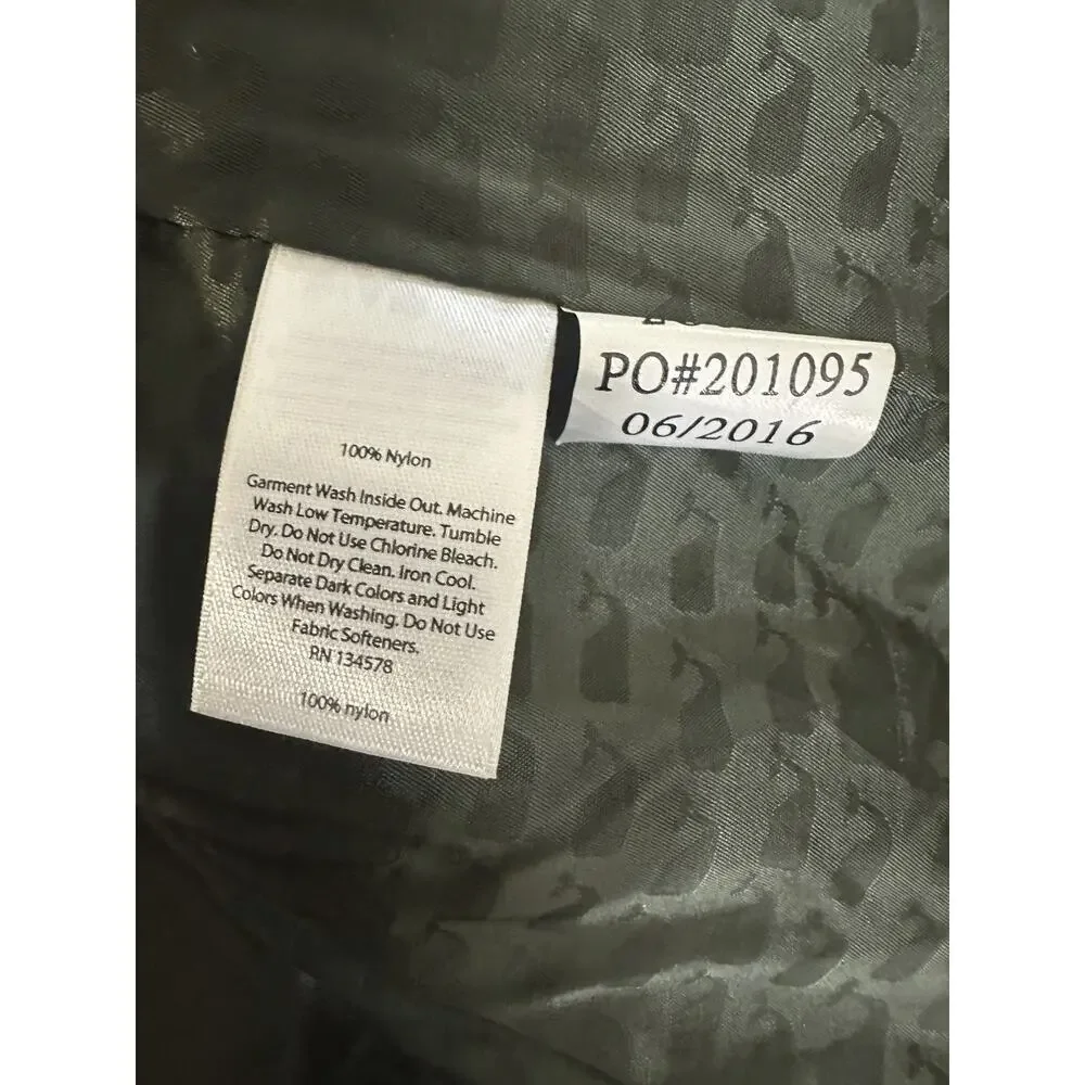 Vineyard Vines Chevron Quilted Whale Tail Vest Green Gold Full Zip Women's Large - Picture 12 of 14